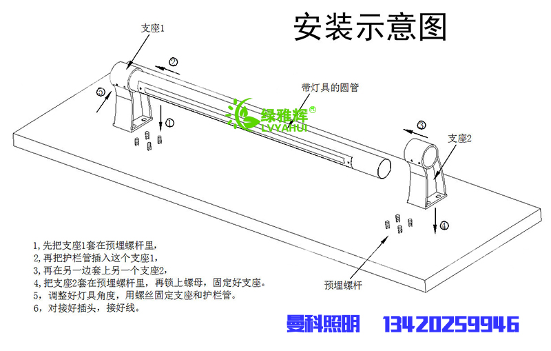 防撞護欄燈安裝圖